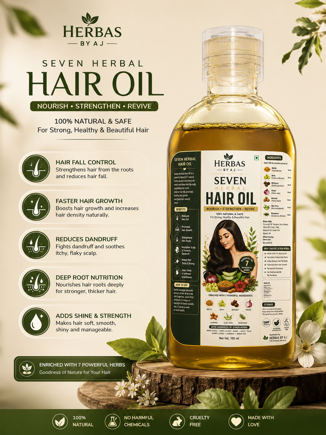 Herbs by AJ – Anti Hair Fall Herbal Oil