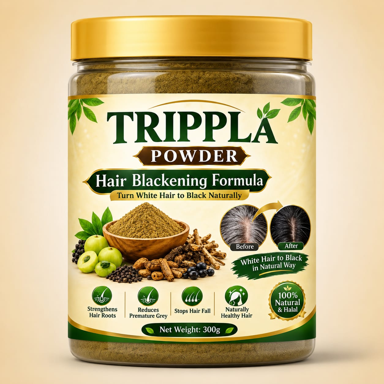 Trippla Powder ( Hair Black Natural Formula )